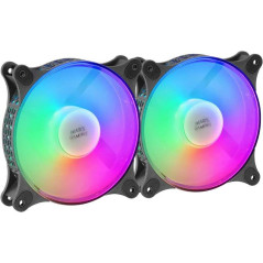 Kit Mars Gaming de 2 ventilateurs FRGB RAINBOW 360 spectaculaires - 120x120x25mm